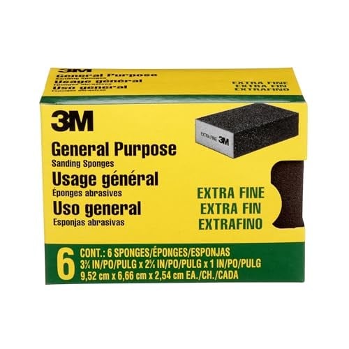 3M CP000-6P-CC Zımpara Süngeri Ekstra İnce Kumlu, 3-3/4