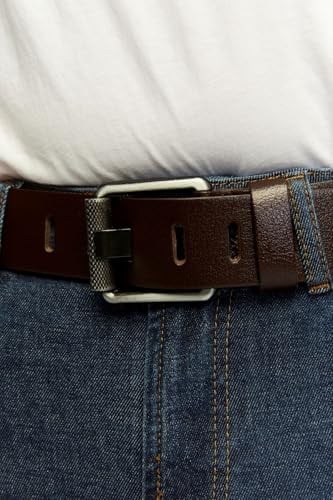 (429) Erkek%100 Hakiki Deri Siyahaçma Borulu 4,5 cm Kot Kemeri-1