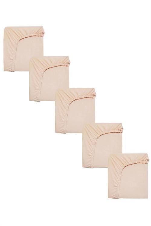 5 Adet 50 x 90 + 10 cm Anne Yanı Lastikli Penye Kumaş Bebek Çarşafı