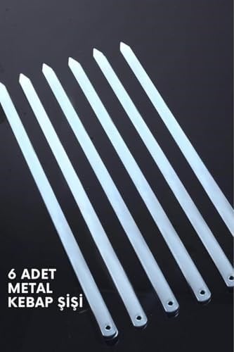 6 Adet Profesyonel Paslanmaz Metal Kıyma Şiş Urfa Adana Antep Kebap Şişi, mlk3042036