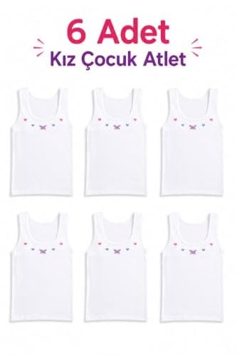 6 lı Tutku Kız Çocuk Geniş Askılı İşlemeli Atlet%100 Pamuk TKC0166 - Seçenekler: 5-6 Yıl, 1-2 Yıl, 7-8 Yıl, 9-10 Yıl, 3-4 Yıl, 11-12 Yıl