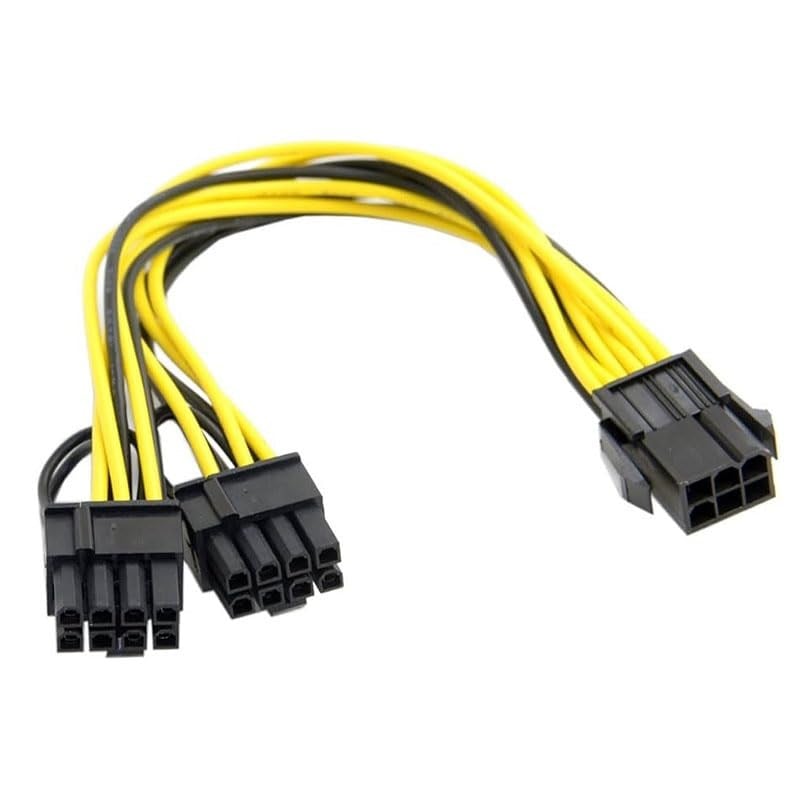 6 pin PSU to 2x8 (6+2) Pin Ekran Kartı Güç Çevirici Kablo 30cm
