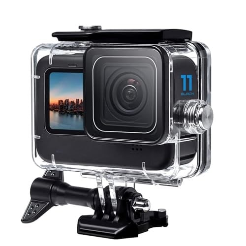 60 m su geçirmez gövde, GoPro Hero 12/Hero 11/Hero 10/Hero 9 Black ile uyumlu, su altı dalış aksesuarı, Go Pro Hero 12, 11, 10, 9 aksiyon kameraları için