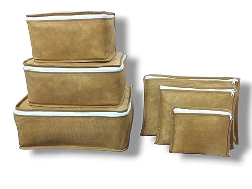6'lı Bej Valiz Düzenleyici, Bavul Içi Düzenleyici Organizer Set