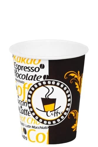 7 Oz Desenli Kalın Karton Bardak, 180 ml Kağıt Bardak Çay ve Kahve için 100 Adet (180, Mililitre)