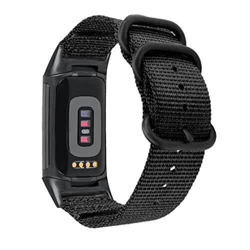 Abanen Fitbit Charge 5 için Naylon Bantlar, Dokuma Naylon Hızlı Kuruyan Bant Paslanmaz Çelik Halka Tokalı Bilek Kayışı Ayarlanabilir Fitbit Charge 5 ile Uyumlu Erkekler ve Kadınlar için
