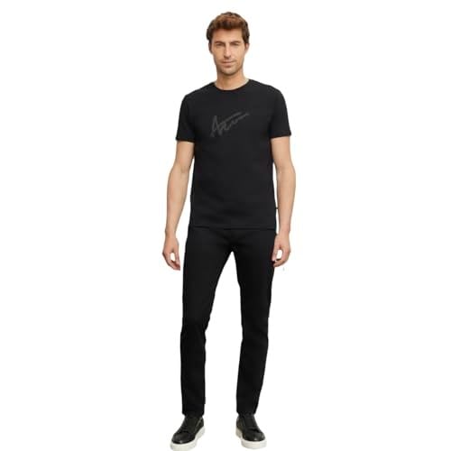 AC&Co / Altınyıldız Classics 360 Derece Her Yöne Esneyen Slim Fit Dar Kesim Diyagonal Desenli Pantolon, Renk Siyah, Beden 52
