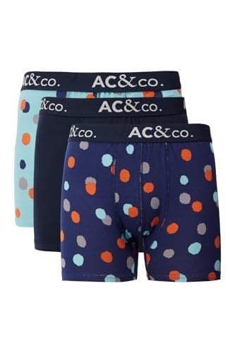 AC&Co / Altınyıldız Classics Desenli Pamuklu Esnek 3'lü Boxer Paketi, Renk Lacivert-Yeşil, Beden L