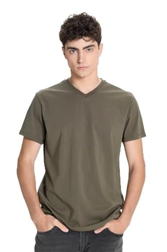 AC&Co/Altınyıldız Classics Slim Fit Dar Kesim V Yaka Pamuklu V Yaka Kısa Kollu Tişört