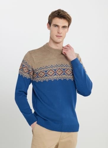 AC&Co/Altınyıldız Classics Standart Fit Normal Kesim Yarım Balıkçı Yaka Desenli Triko Kazak