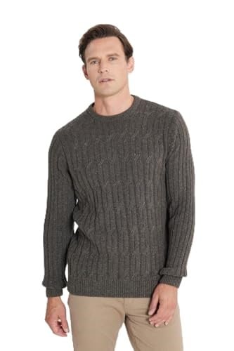 AC&Co/Altınyıldız Classics Standart Fit Normal Kesim Bisiklet Yaka Jakarlı Triko Kazak