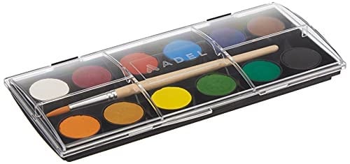 Adel Suluboya, 12 Renk, 24 mm Tablet, Canlı ve Parlak Renkler, Fırça İçerir - Bedenler: 24 Mm, 30Mm