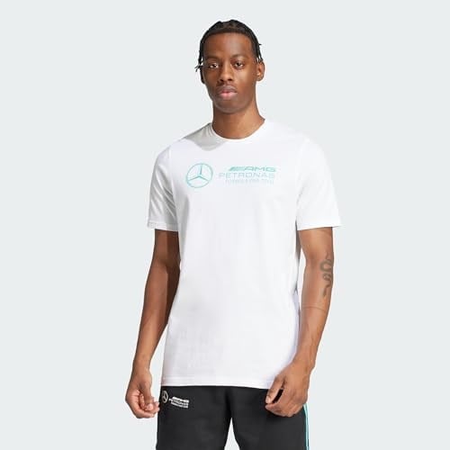 adidas Erkek Mercedes - AMG Petronas Formula One Team DNA Grafik Tişört, BEYAZ/SEMİRU
