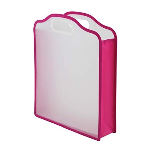 Advantus Storage Studios Genişletilebilir kağıt folyo tutucu, plastik, pembe/beyaz, büyük
