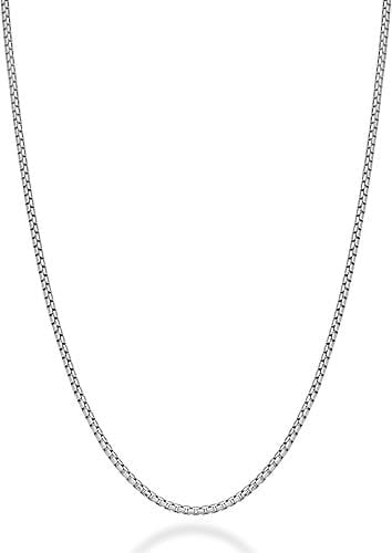 AEE® Erkek Çelik Kolye Paslanmaz Gümüş Renk İç İçe Geçmeli 3/4/5mm Arnavut Örme Asansör Unisex Kolye