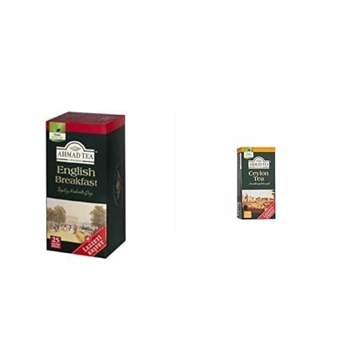 Ahmad Tea English Breakfast Bardak Poşet Çay (25'li) ve AHMAD TEA Ceylon Tea Bardak Poşet Çay 25'Li 50 G
