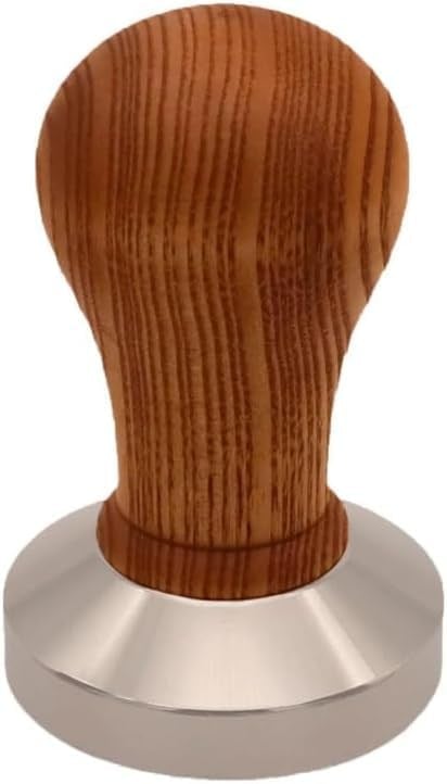 Ahşap Saplı Tamper 304 Paslanmaz Çelik Tabanlı 58mm Stabil (51 mm)