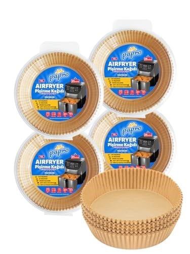 Airfryer Pişirme Kağıdı,Fritöz Yağlı Kağıdı 25'li X4 Adet Avantajlı Paket - Toplam 100 Adet