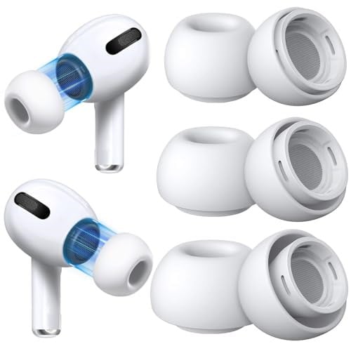 AirPods Pro & AirPods Pro 2. Nesil için 3 Çift Yedek Kulak Uçları, Gürültü Azaltma Delikli Silikon Kulak Ucu Ağrısı Yok, Kaymaz Yumuşak Kulak Uçları Airpods Pro/Pro 2 ile Uyumlu (Boyutlar
