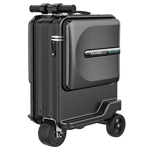 Airwheel 20 inç Akıllı Sürülebilir Bavul Elektrikli Bagaj Scooter Bagaj Taşıma, Siyah, 385X250X575mm, Bavul