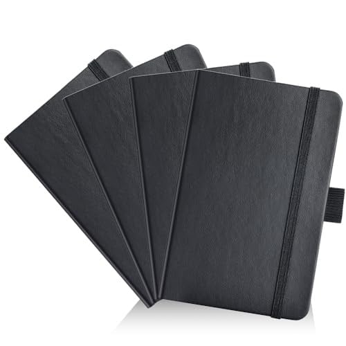 AISBUGUR Cep Defteri, Küçük Defter, 2'li Paket Toplam 320 Sayfa, 9,4 cm x 14,5 cm Cep Defteri (4 Paket, 4Siyah)
