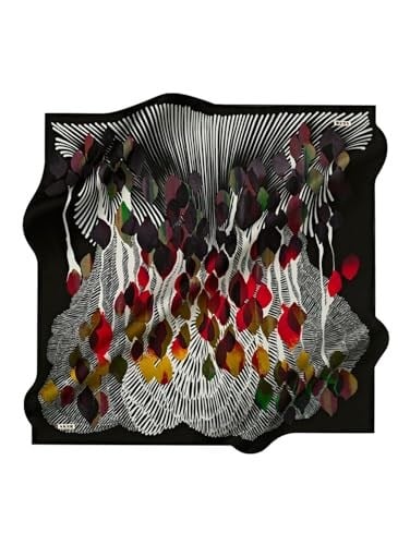 Aker Desenli Eşarp, 90x90, 5003146324, Siyah, kadın
