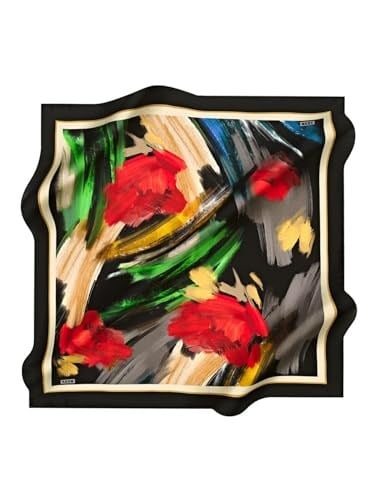 Aker Desenli Eşarp, 90x90, 5003146360, Kırmızı, kadın