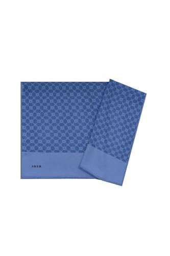 Aker Elegance Monogram Şal - Kot Mavi 922