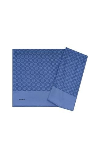 Aker Elegance Monogram Şal - Kot Mavi 922
