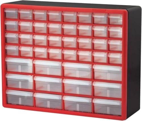 Akro-Mils 10144 D 20 16 inç – 6 – 1/2 inç donanım ve Craft dolap, siyah, 10144REDBLK