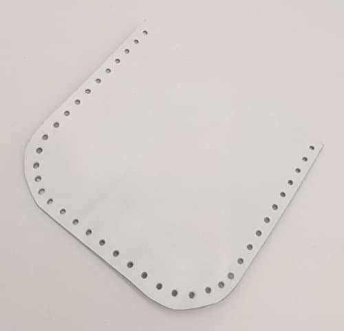 Aksesuar Beyaz Gerçek Deri 12x12 cm Oval Kenar Cep