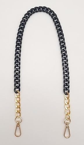 Aksesuar Renkli Metal 60 cm Kancalı Zincir Siyah