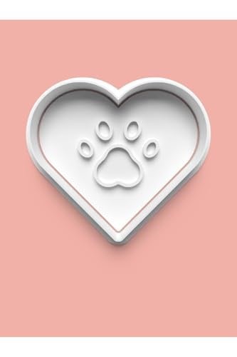 AKTASTORE Kalp Temalı Köpek Patisi Kurabiye Kalıbı Ve Şeker Hamuru Kalıbı