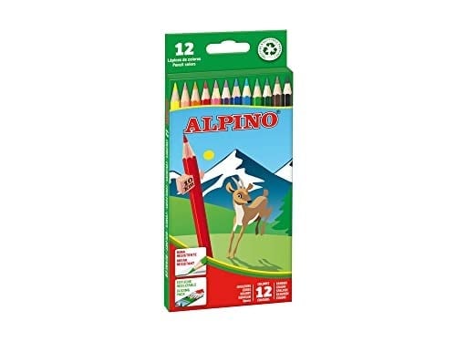 Alpino Renkli kalemler 12 adet | çocuk boya kalemi | parlak ve canlı renklerle çizim ve boyama | okul malzemeleri | boya kalemi kutusu