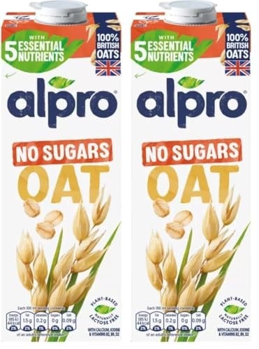 Alpro Şekersiz Yulaf Bitki Bazlı İçecek, 1 L 2li paket - Seçenekler: 1 adet, 1 adet 2li paket, 1L, 8 adet