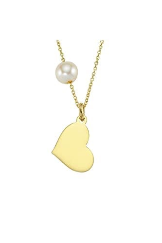 Altın Sepeti İncili Mini Kalp Kolye