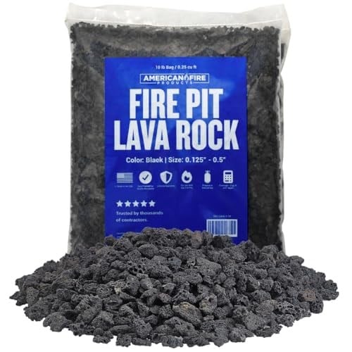 American Fire Glass Lava Kayası, Gözenekli Doğal, 6-13 mm Kalınlık, 4.5 kg, Siyah