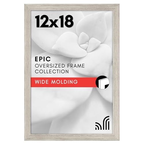Americanflat 12x18 Poster Çerçevesi Driftwood - Cilalı Pleksiglaslı Kompozit Ahşap - Duvar için Yatay ve Dikey Formatlar Dahil Asm - Seçenekler: Aile El İzleri Seti, Geniş Kenarlık, Modern, Çerçeve...