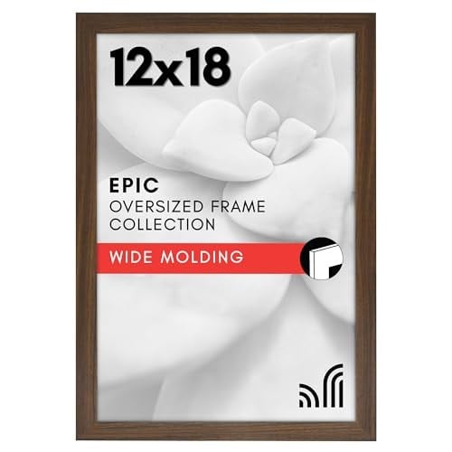 Americanflat Maun içinde 12x18 Poster Çerçevesi - Tasarlanmış Ahşap Çerçeve ve Cilalı Pleksiglas Kapaklı Fotoğraf Çerçevesi - Dahili Asma Donanımı ile Duvar için Yatay ve Dikey Formatlar