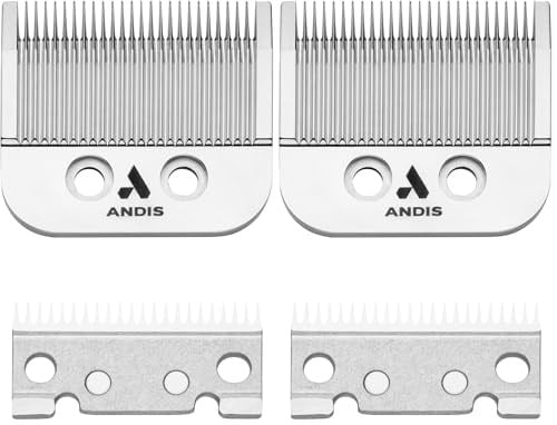 Andis 01556, Master MLX Standart Yedek Bıçak - Paslanmaz Karbon Çelikten Yapılmıştır, 000-1 arasında ayarlar, Uzun Ömürlü Keskin Bıçak, Saçları 1/125 inç veya 0,2 mm Kısa Bırakır - Gri (2 paketi)