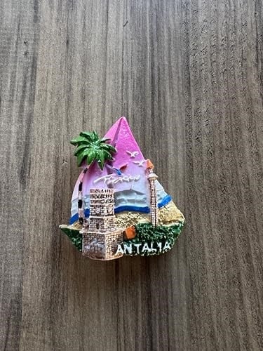 Antalya Buzdolabı Magneti, Renkli Dekoratif Şehir Temalı El Yapımı Turistik Hediyelik Eşya