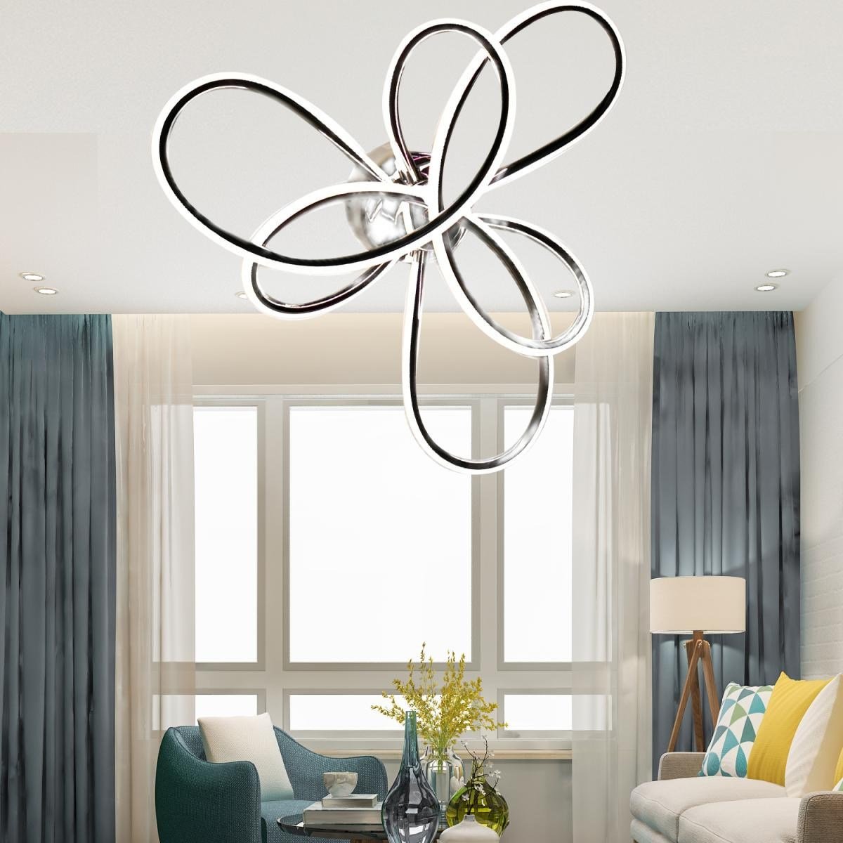 Apliqa Aybel Krom 48 Watt Plafonyer Modern Koridor Salon Led Avize