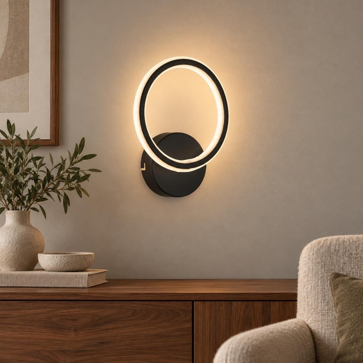 Apliqa Besta Siyah 102 Watt Duvar Lambası Modern Tasarım Salon Led Aplik