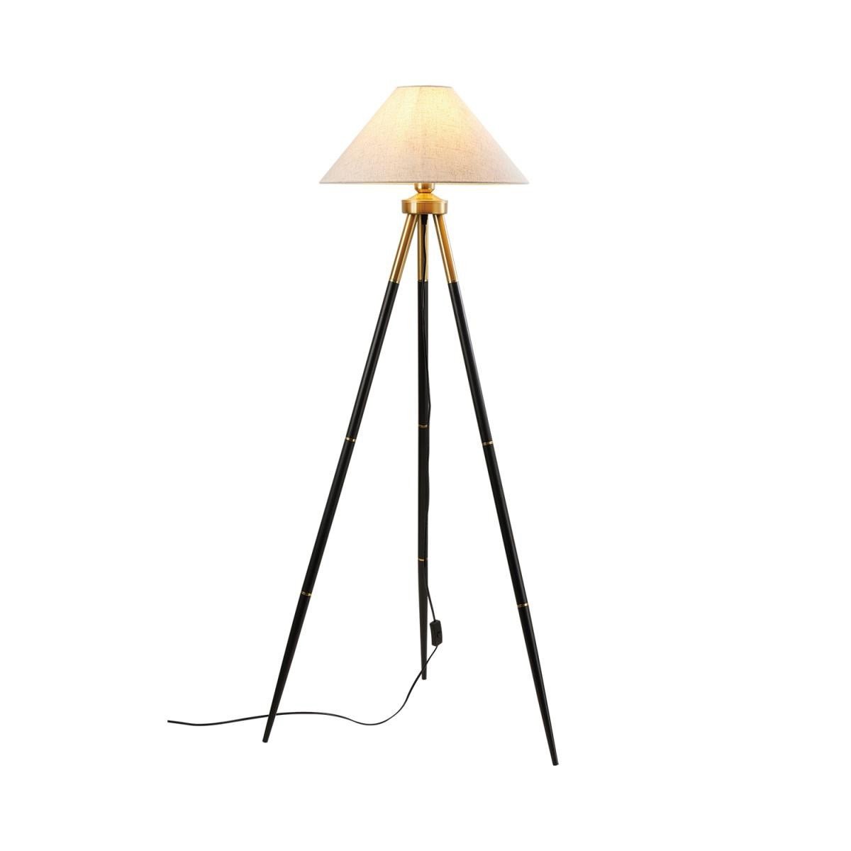 Apliqa Cosby Siyah-eskitme Kaplamalı Tripod Metal 3 Ayaklı Lambader