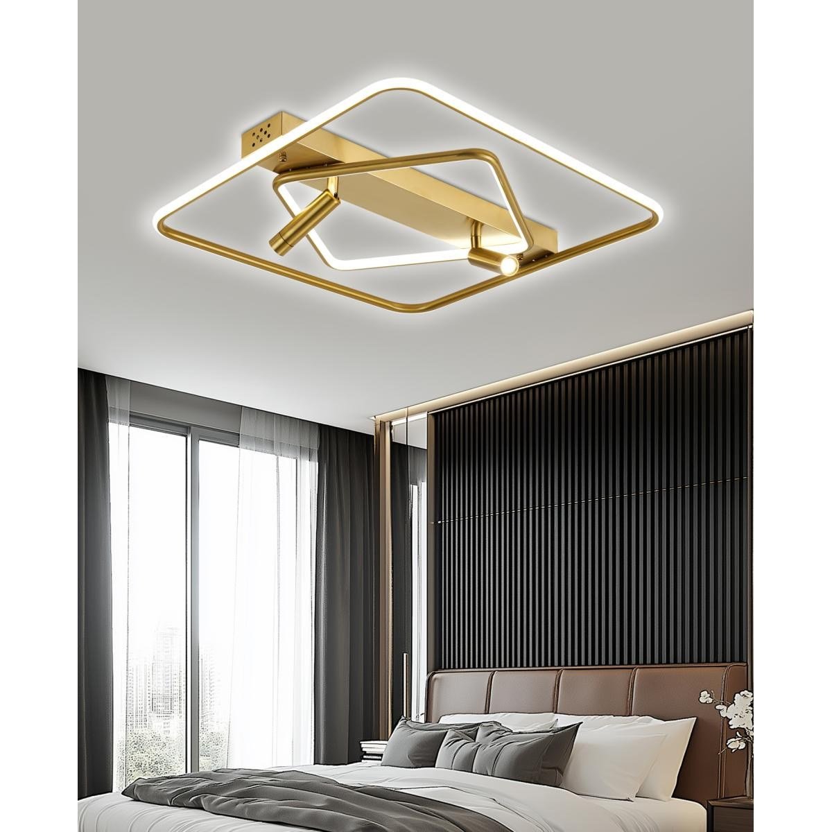 Apliqa Damon Kare Eskitme 80 Watt Spotlu 3 Renkli Led Plafonyer Avize