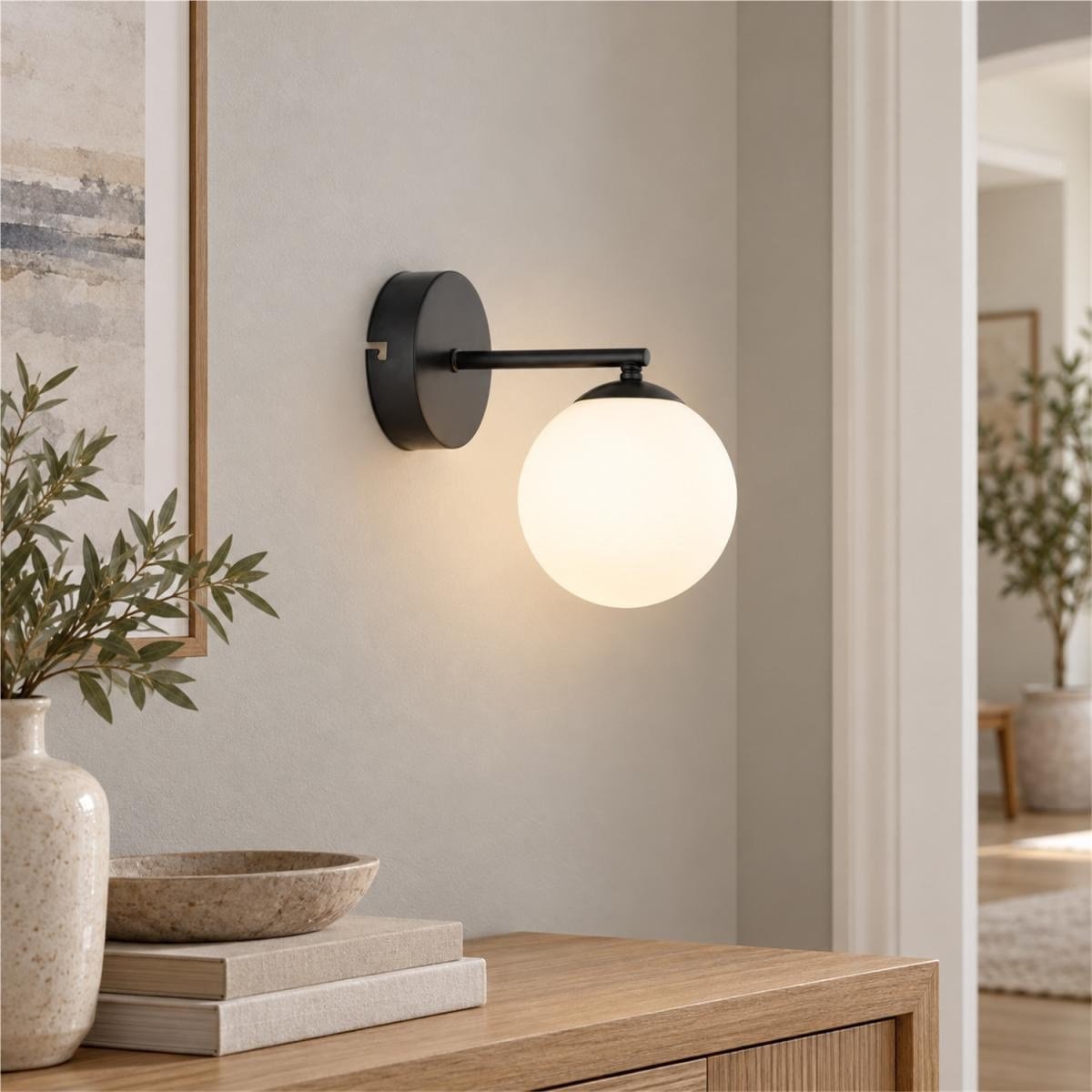 Apliqa Elvin Siyah Duvar Lambası Yatak Odası-yatak Başı-banyo İçin Modern Retro Aplik