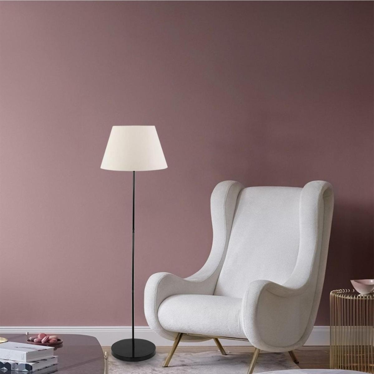 Apliqa Flora Tekli Beyaz Şapkalı Siyah Dekoratif Modern Tasarım Retro Salon Lambader