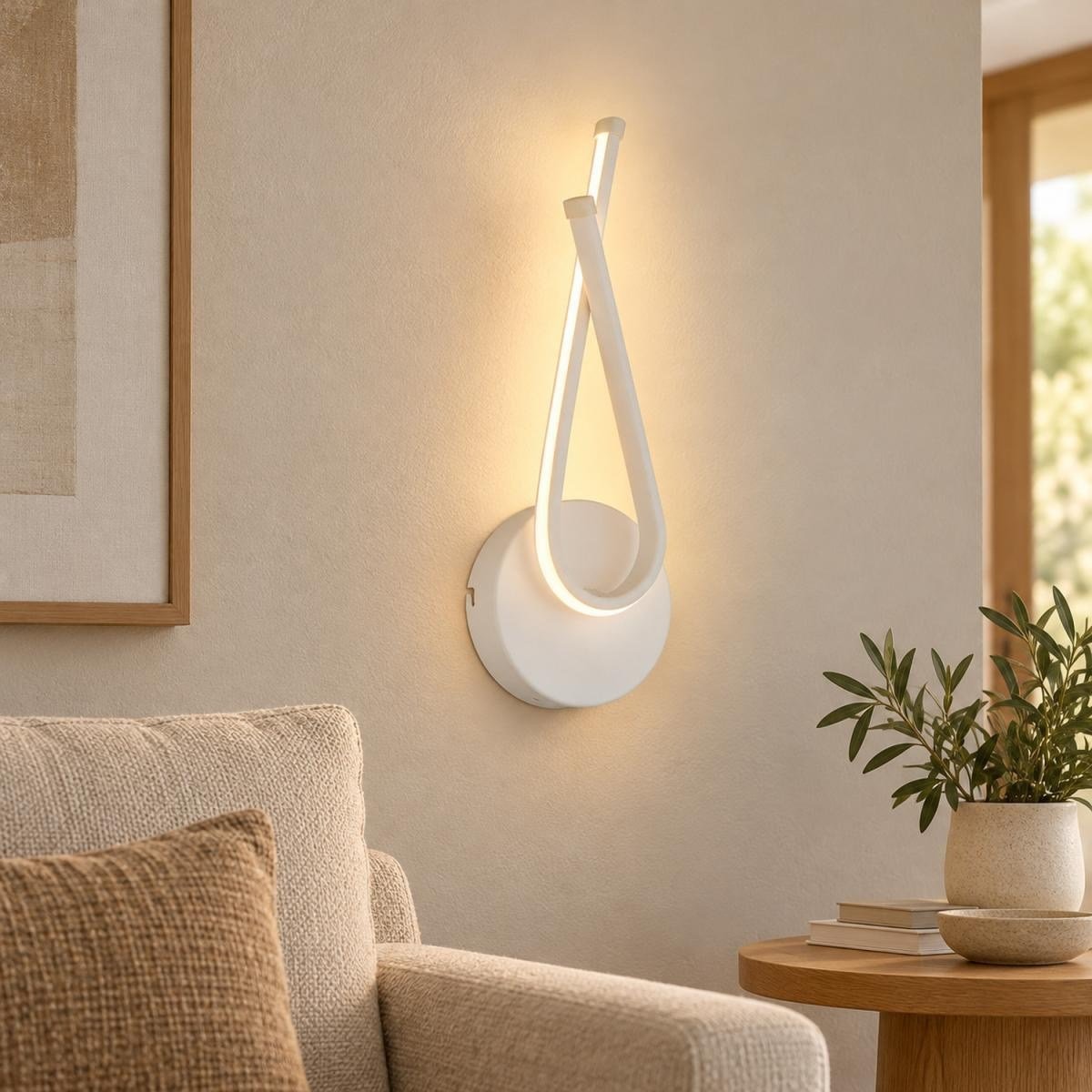Apliqa Pedra Beyaz 20 Watt Duvar Lambası Modern Tasarım Salon Led Aplik