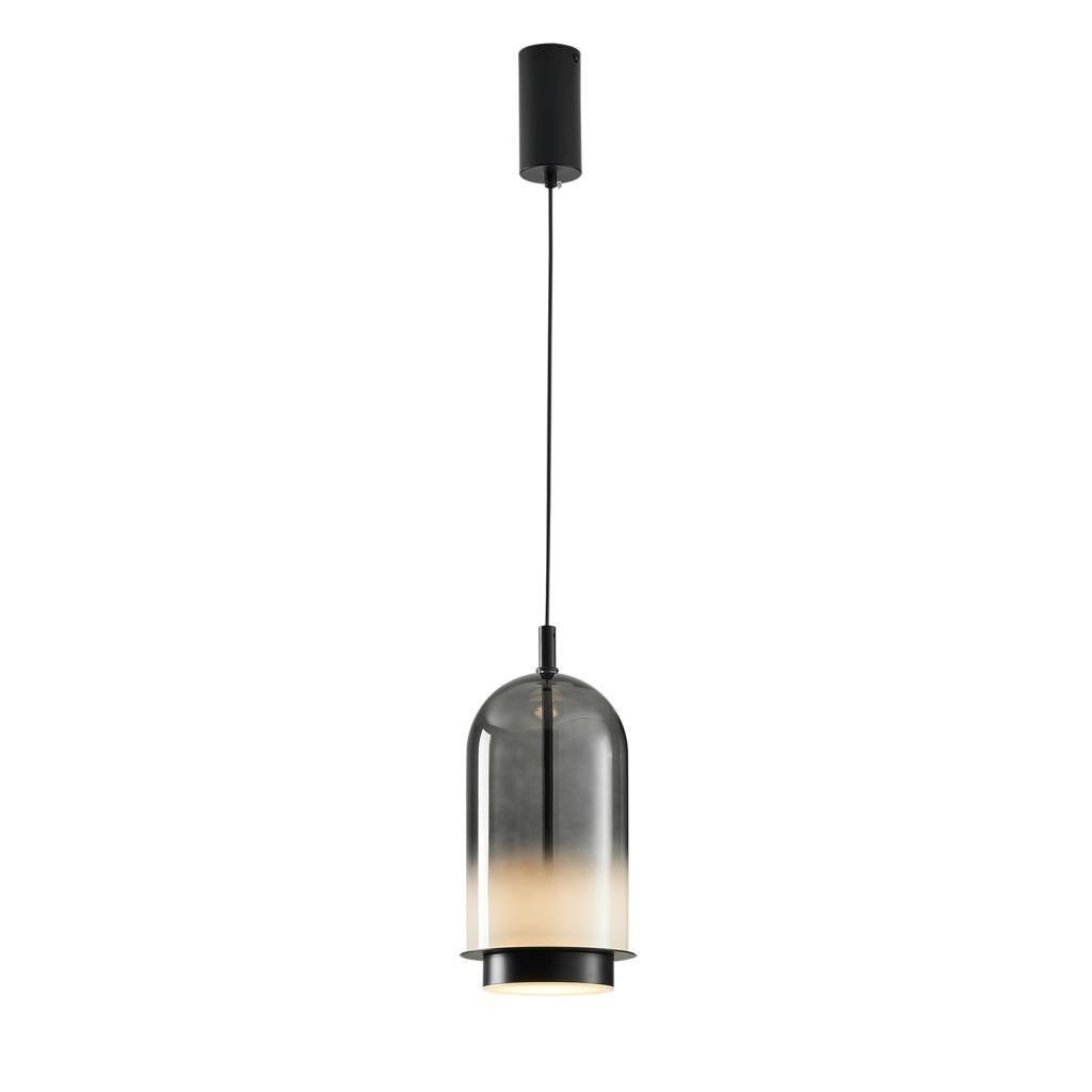 Apliqa Velmio Modern Cam Tekli Led Sarkıt Avize Gri