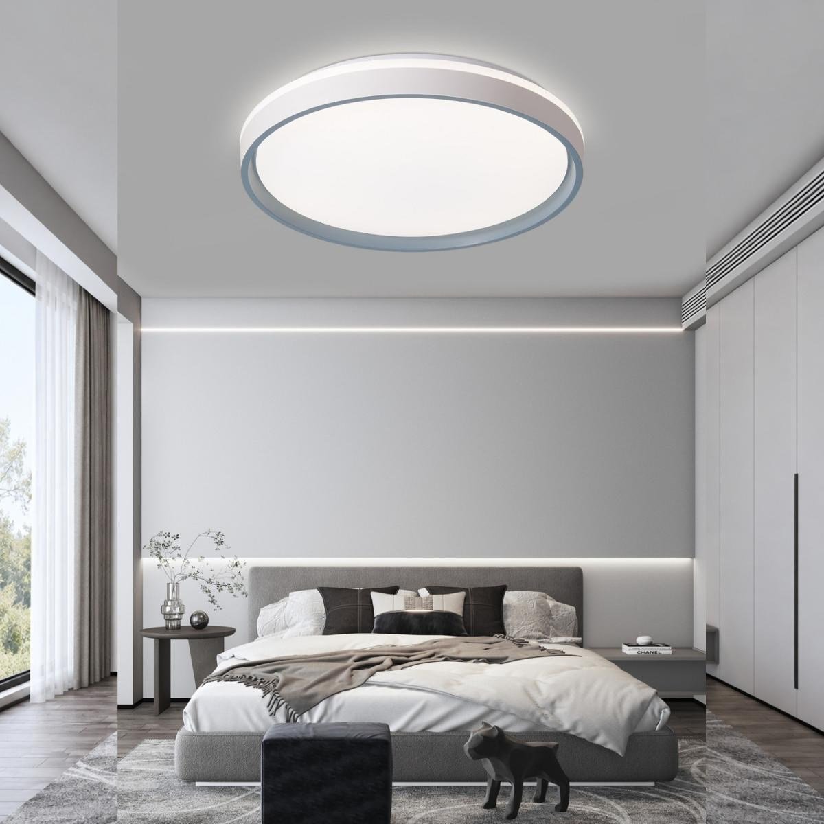 Apliqa Ventoro Gri 120 Watt Plafonyer Led Avize